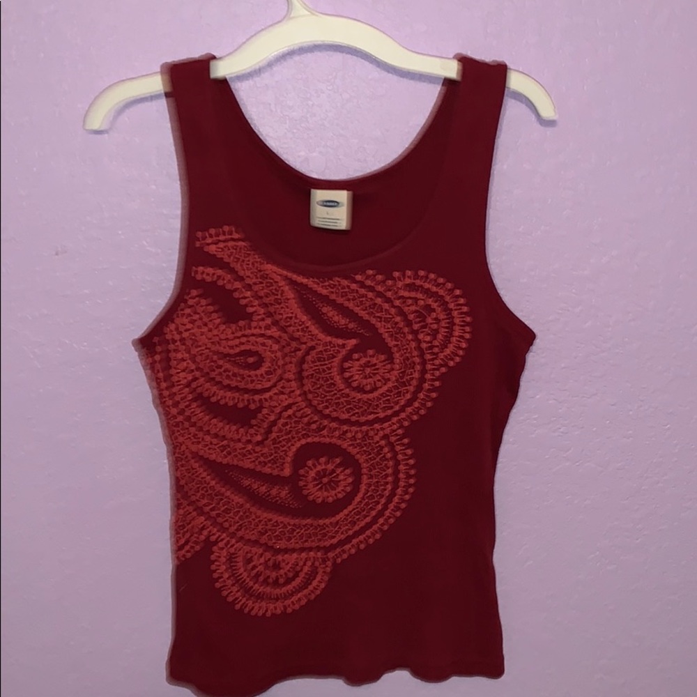 Maroon Tank top with design